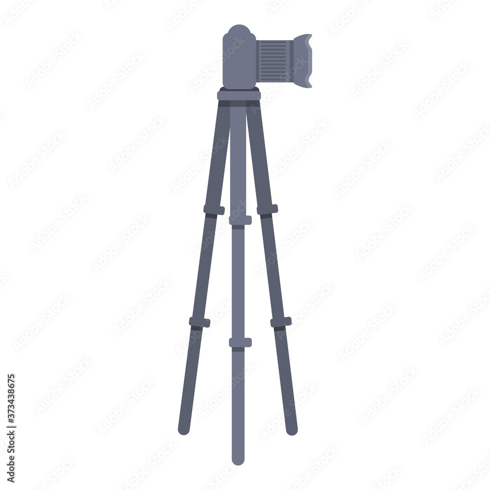 Aufkleber slr camera tripod icon. cartoon of slr camera tripod vector icon for web design isolated on white ba