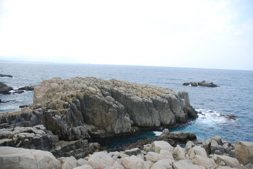 Fototapeta na wymiar 'TOJINBO' precipitous cliffs @Fukui pref. / 東尋坊の断崖風景 @福井