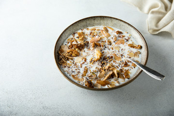 Traditional homemade coconut granola
