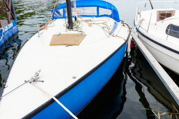 Plateliai Lithuania 08 24 2020 Classic yachts at Old Gaffers Festival