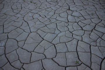 background, texture of cracks in the soil near the river