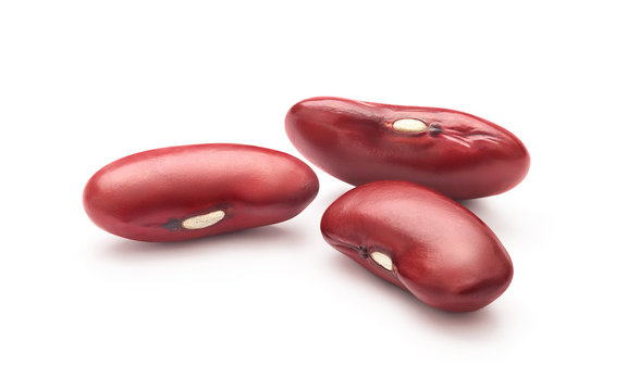 Red kidney beans isolated on white background - clipping path included