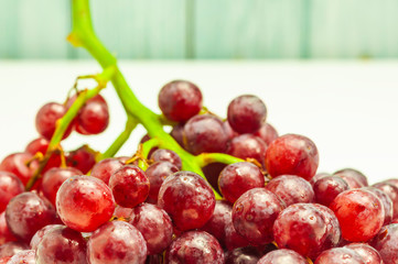 Fresh seedless red grapes, healty fruit.