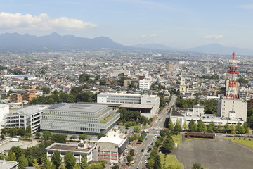 Naklejka premium 群馬県高崎市の街並み