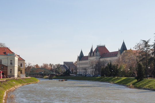Zrenjaning court house, the palace of justice, or Palata pravde, an Austro hungarian buildings in the center of Zrenjanin, next to Bega Begej river. Zrenjanin is a city of Serbian Voivodina province