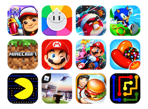 Icons collection of the popular mobile video games