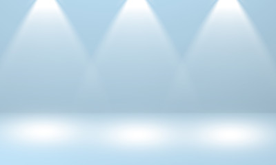 Naklejka premium Ionic color stage background with three spotlight