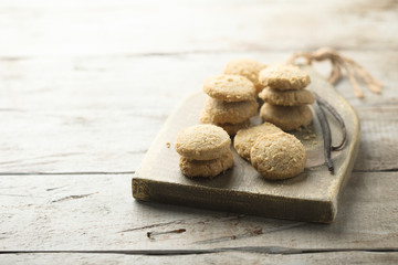 Homemade vanilla sugar cookies on a white plate