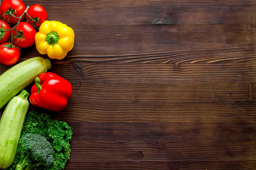 Fresh colorful organic vegetables - farming and healthy food, top view