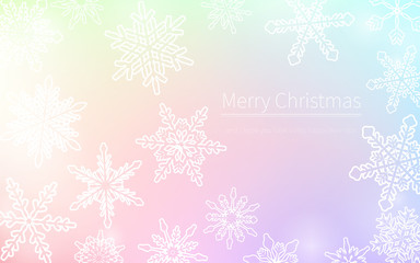 Naklejka na ściany i meble 雪の結晶をちりばめたクリスマスカード
