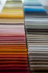 Soft luxury velvet folded into gradient color scheme to make it easier for customers to choose from