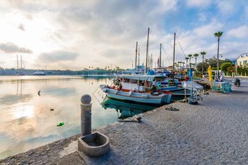 Beautiful harbour view in Kos Island. Kos Island is a popular tourist destination in Greece.