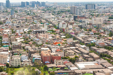 Fototapeta na wymiar Cityscape view from high building, Bangkok Thailand.