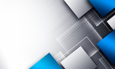 Abstract Blue And Gray Squares design background
