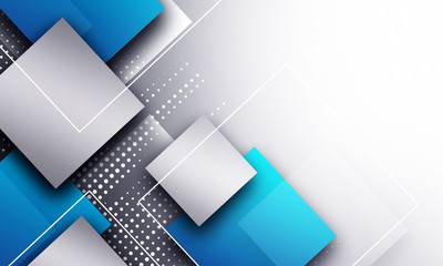 Abstract Blue And Gray Squares design background
