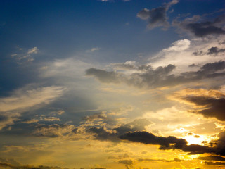 sunset in the sky