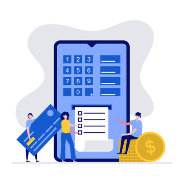 Secure money transfer on the internet concept with character. People using smartphone and credit card. Modern vector illustration in flat style for landing page, mobile app, web banner, hero images