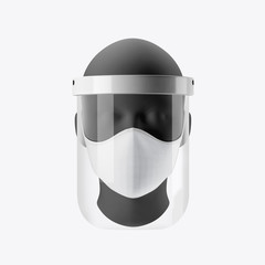 Medical face Mask mockup on white background