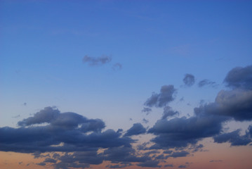 夕暮れ　夕焼け　空　雲　素材