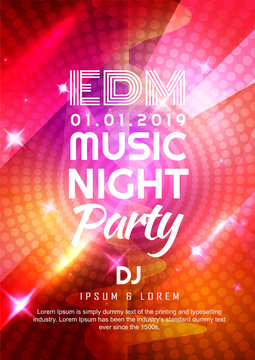 DJ music night party edm poster design