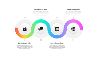 Naklejka premium Circular business step and progress infographic vector design