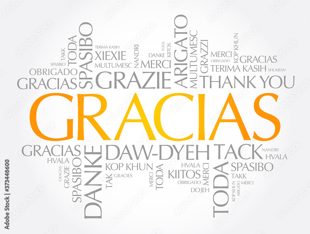Wall mural gracias (thank you in spanish) word cloud in different languages - Wall murals