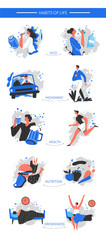 Fototapeta premium Changing bad habits of life, healthy and active lifestyle