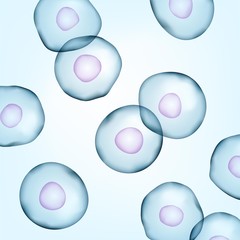 Cell stem science square background. Life, biology, medicine molecular vector illustration