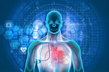 Dialysis process 3d illustration