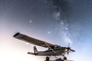 Plane with the milky way