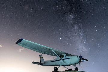Plane with the milky way