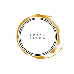 Round black frame with gold elements for advertising, sites, brochures