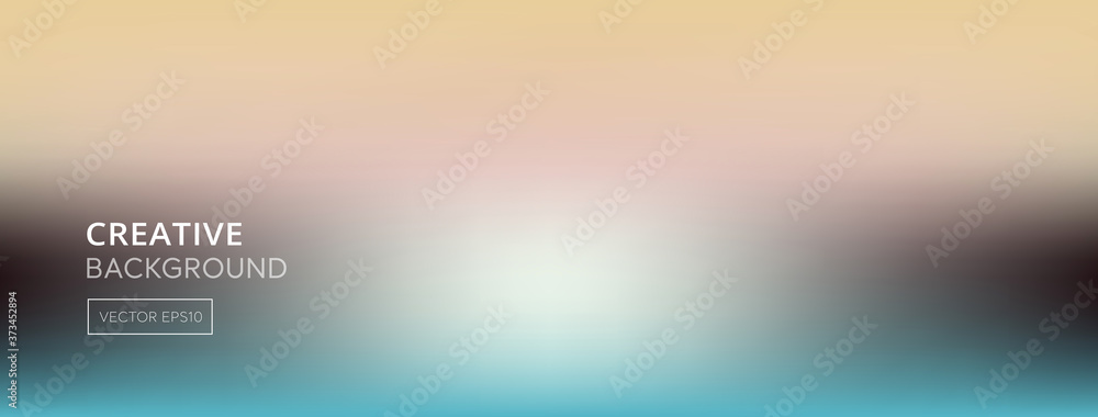 Wall mural blurred gradient abstract beidge and turquoise color banner background