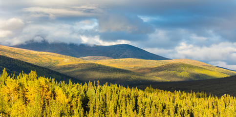 Landscape with the foothills of the Brooks range in north Alaska