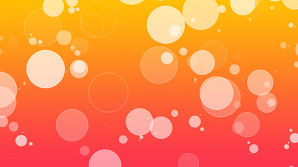 Gradient background bokeh red and peach. White airy bubbles 