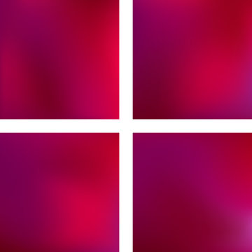 Set with pink abstract blurred backgrounds. Vector illustration. Modern geometrical backdrop. Abstract template.