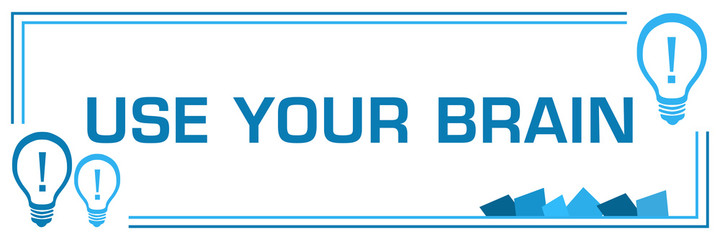 Use Your Brain Blue Borders Bulbs Corner Horizontal 