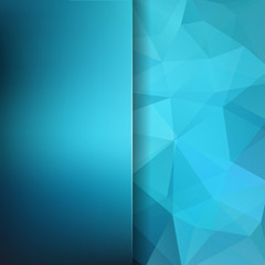 Background of geometric shapes. Blur background with glass. Blue mosaic pattern. Vector EPS 10. Vector illustration