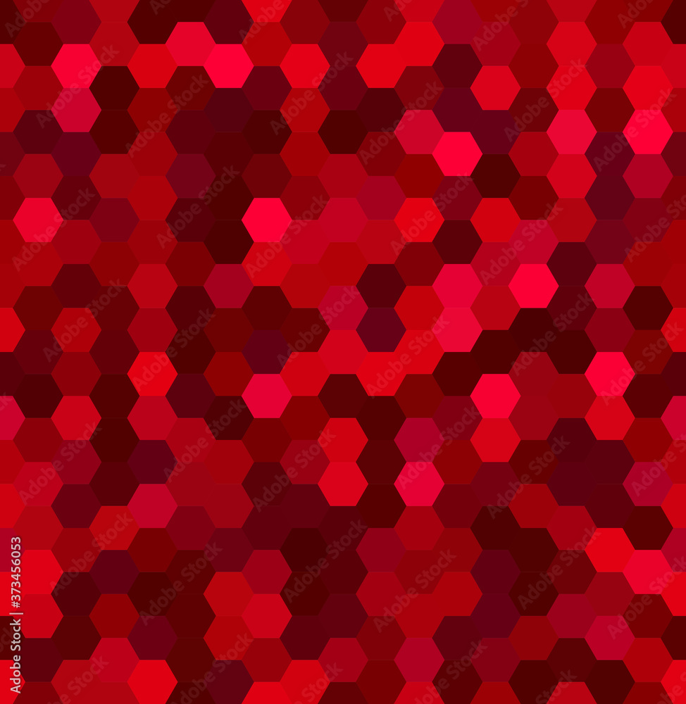Poster vector background with red hexagons. can be used for printing onto fabric and paper or decoration.