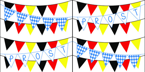 Seamless pattern with different flags for Oktoberfest