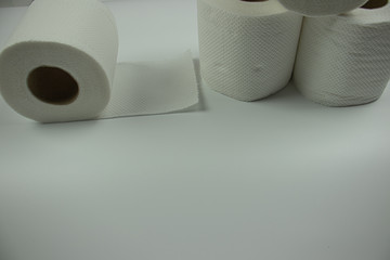 roll of toilet paper on white background