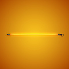 Realistic neon tube with glow, vector illustration