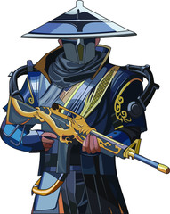 japanese samurai warrior with gun