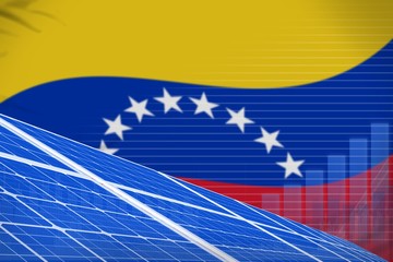 Fototapeta na wymiar Venezuela solar energy power digital graph concept - renewable natural energy industrial illustration. 3D Illustration