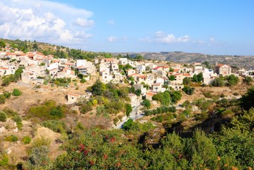 Fototapeta na wymiar View over a Cypriot village in Troodos mountains, Cyprus