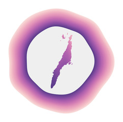 Cebu icon. Colorful gradient logo of the island. Purple and red Cebu rounded sign with map for your design. Vector illustration.