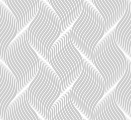 Seamless thin linear pattern. Abstract geometric wavy background. Stylish monochrome texture.