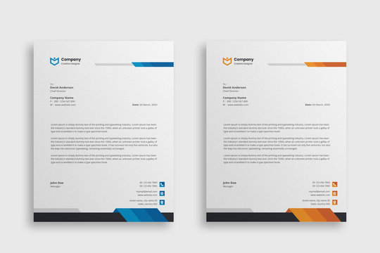 Abstract Corporate Business Style Letterhead Design Vector Template For Your Project. Simple And Clean Print Ready Design, Elegant Flat Design Vector Illustration.