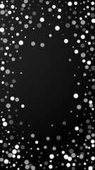White dots Christmas background. Subtle flying sno