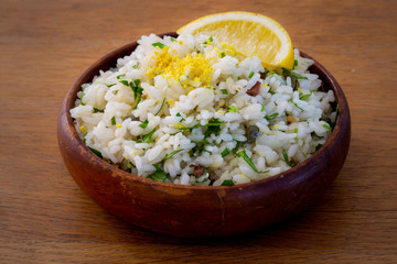 Rice, Olive Parsley Salad with Lemon